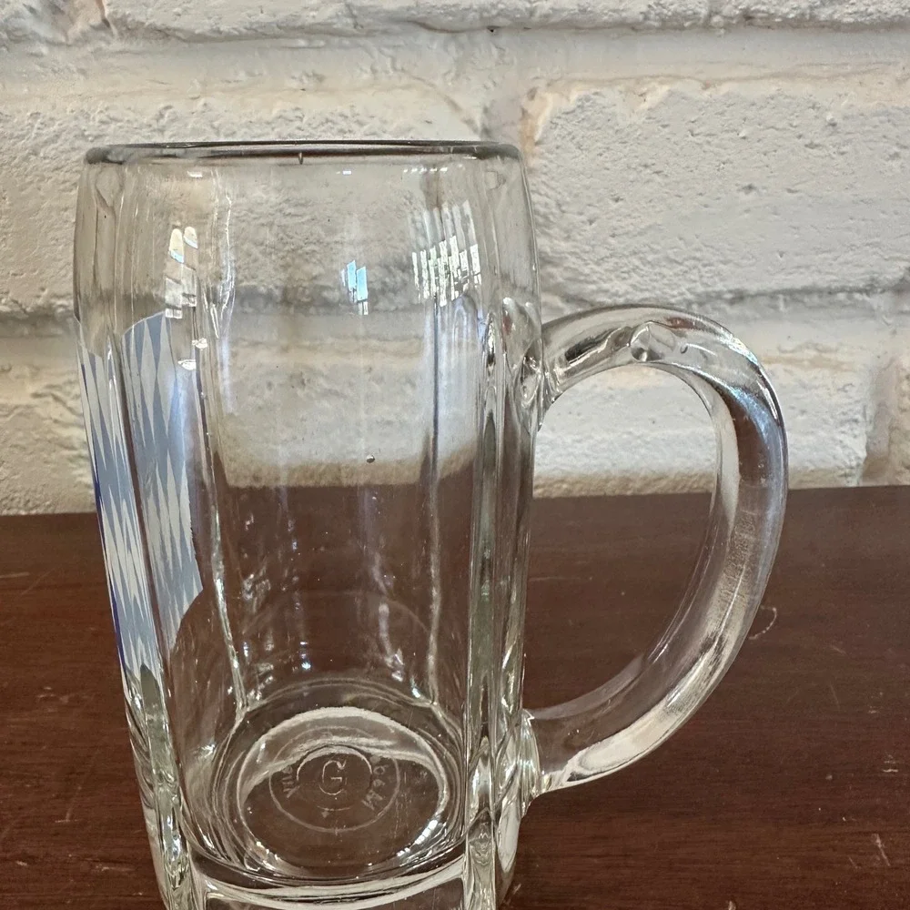 Vintage Gerz German Beer Mug Bavarian Blue‎ White Diamond Made in Germany 4.5